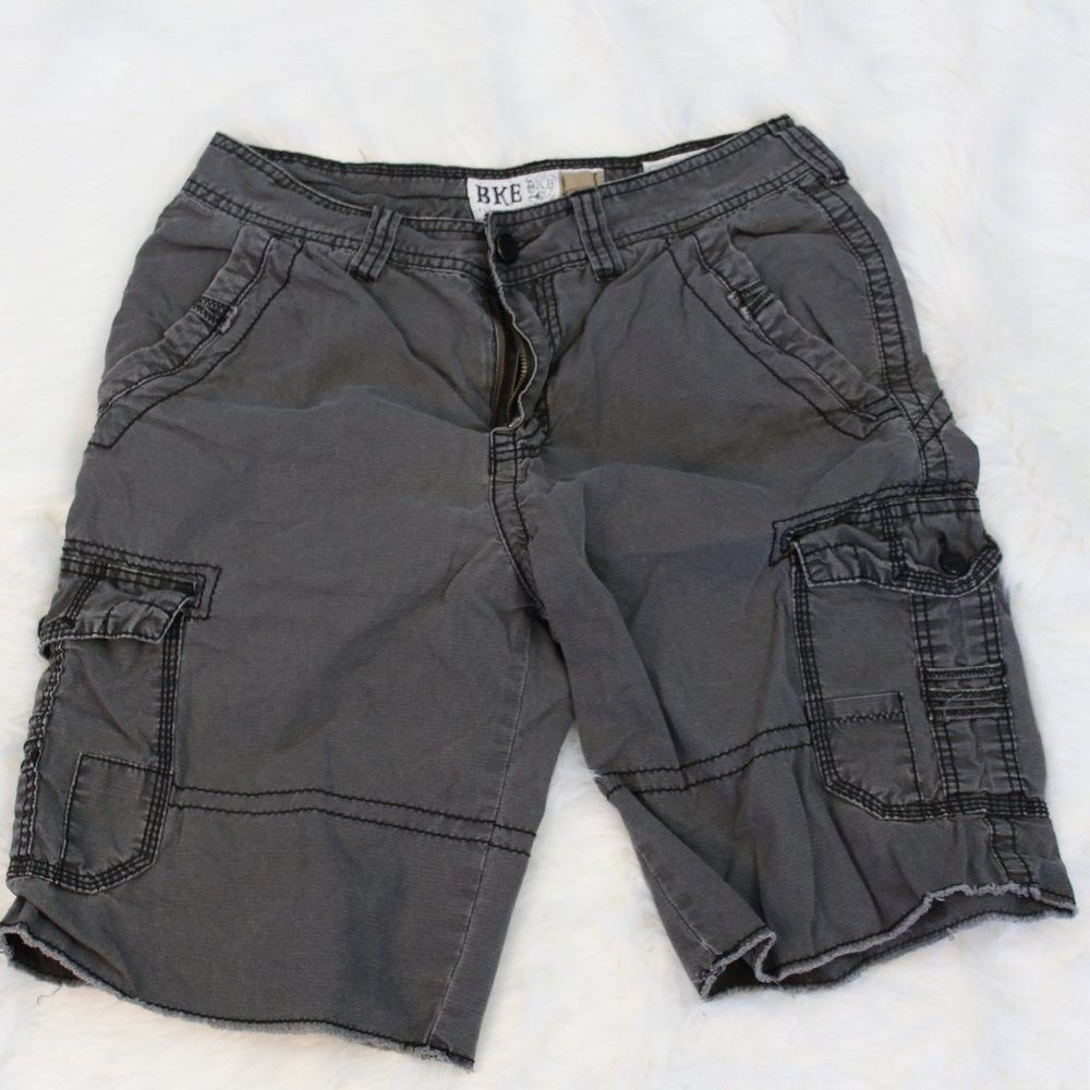 BKE Athletic Cargo Shorts Grey 32"